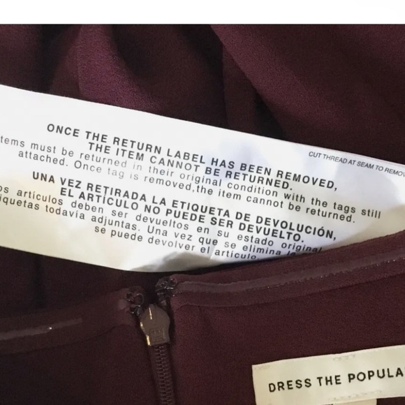 Dress the Population Large Kai Strapless Asymmetrical Gown Burgundy MSRP 198 - Picture 5 of 7